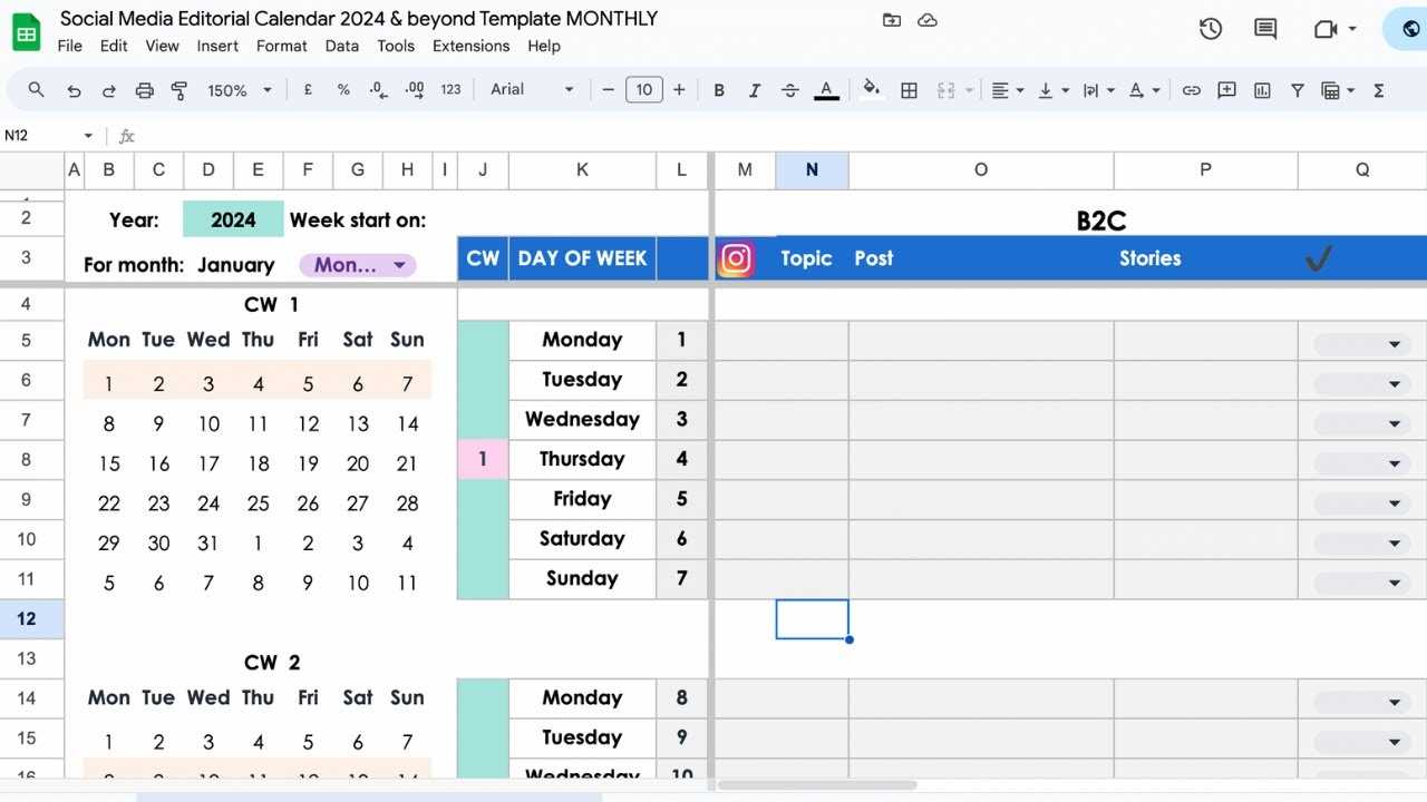 template for marketing calendar