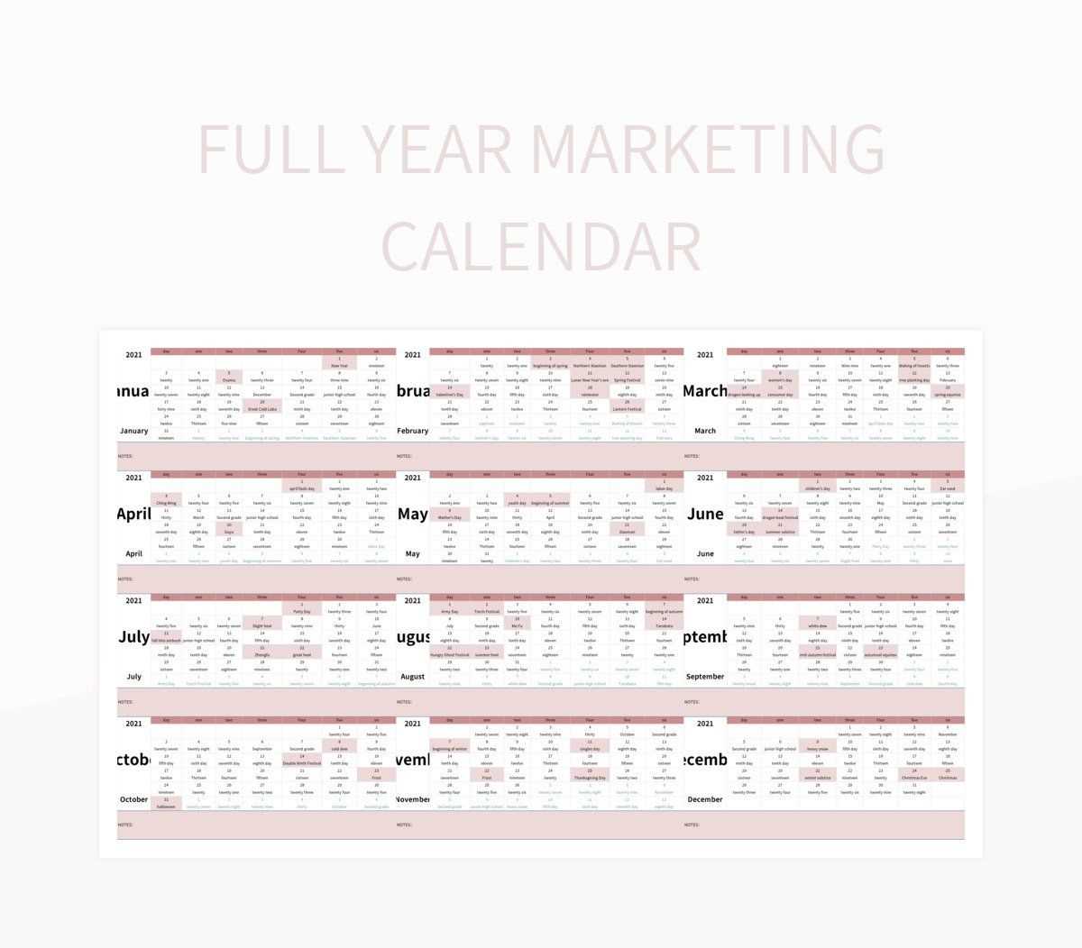template for marketing calendar