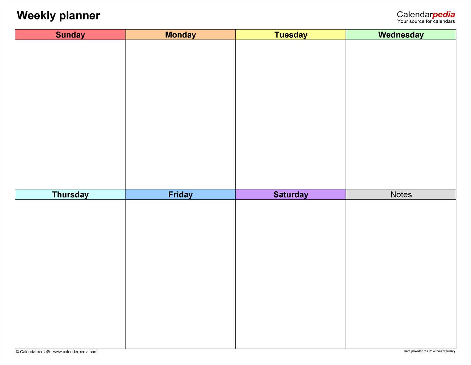 template for weekly calendar