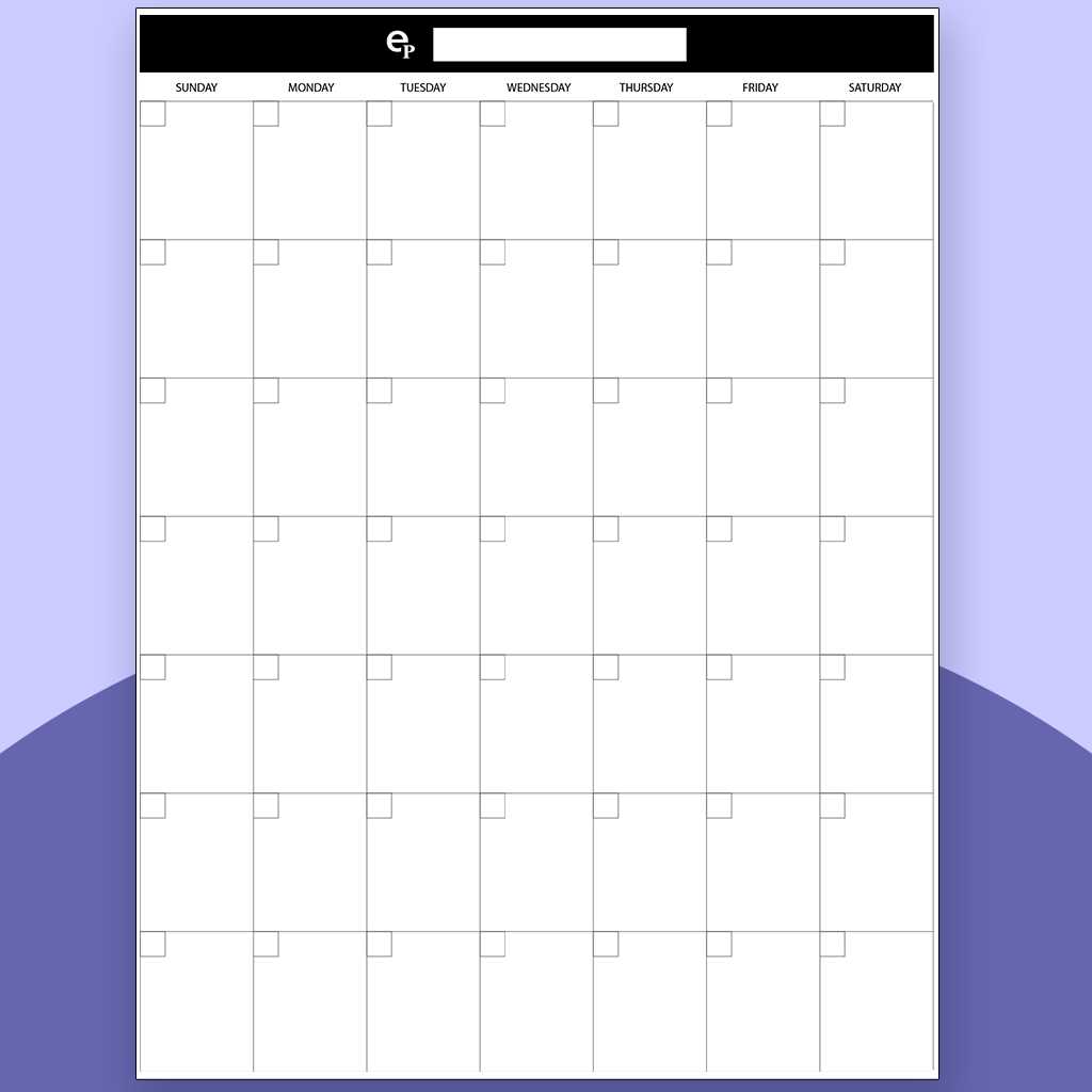 template monthly calendar