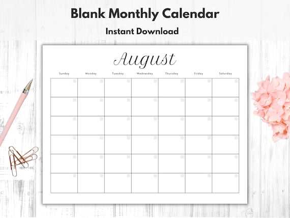 template monthly calendar