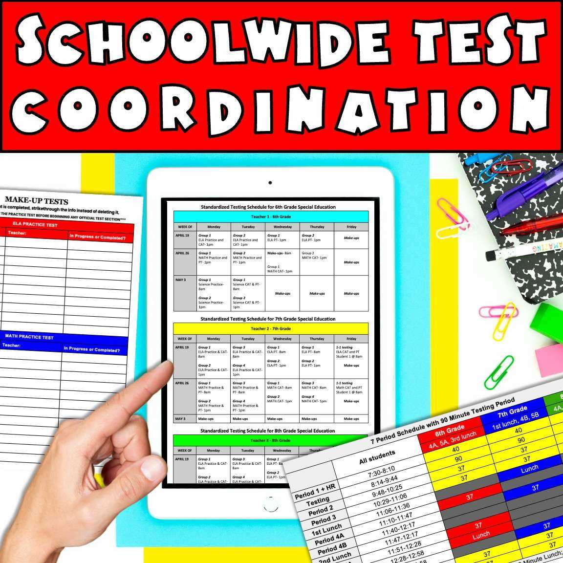 test calendar template