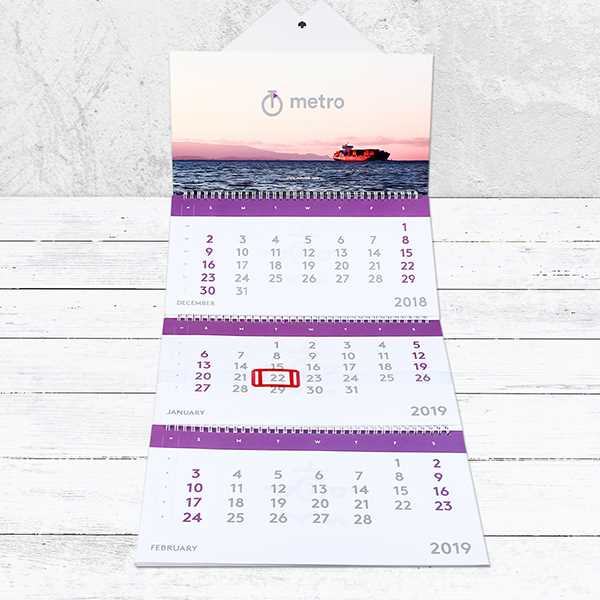 three month calendar template