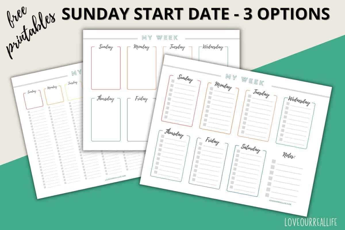 three week calendar template