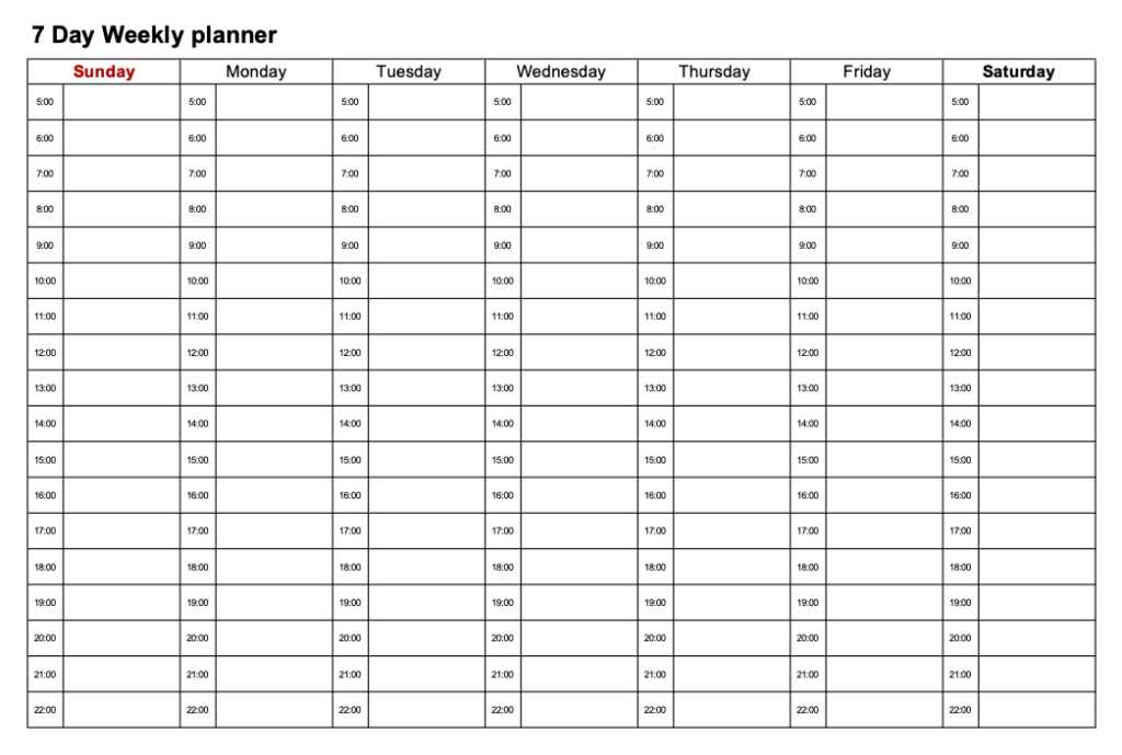 time block calendar template