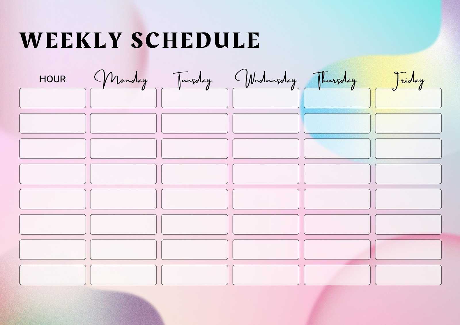 timetable calendar template