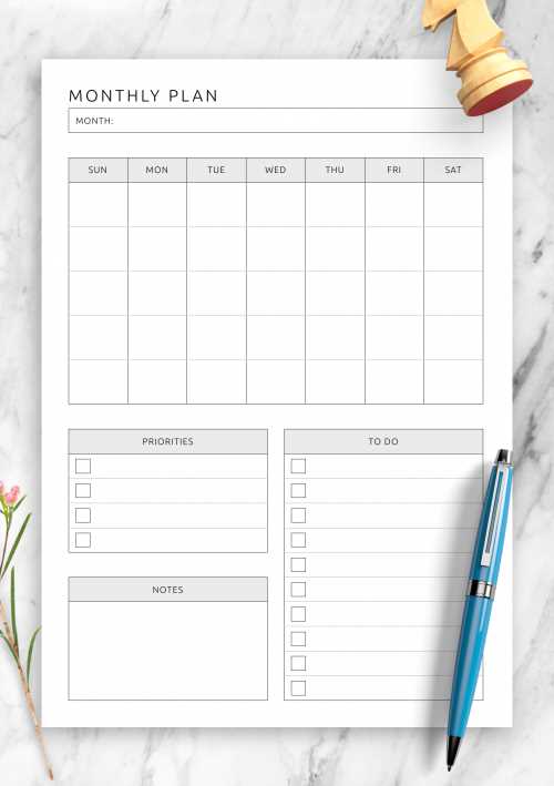 to do calendar planner template