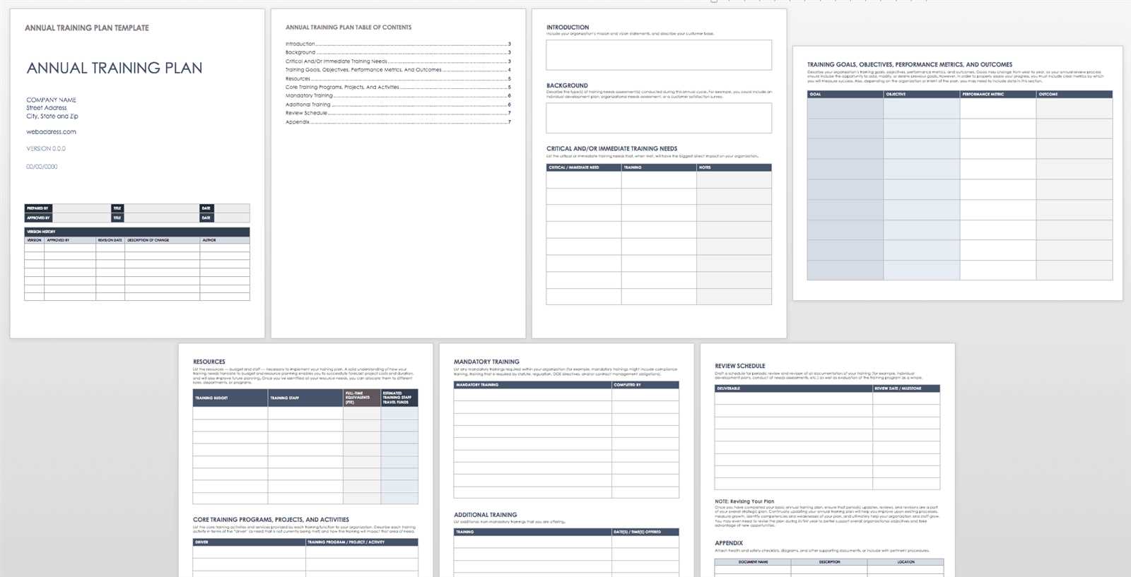 training schedule training calendar template