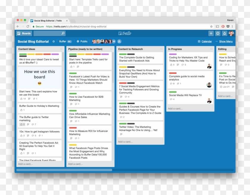 trello content calendar template