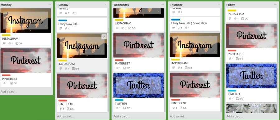 trello social media content calendar template