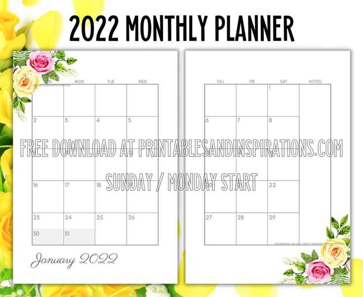 two page spread monthly calendar template