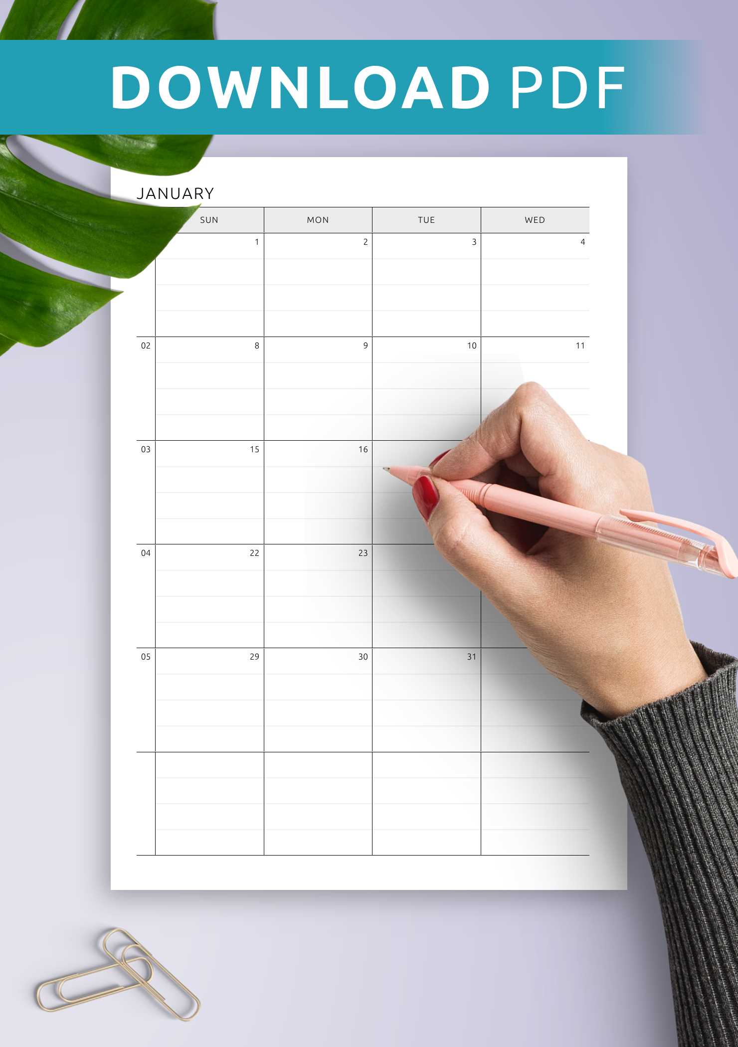 two page spread monthly calendar template