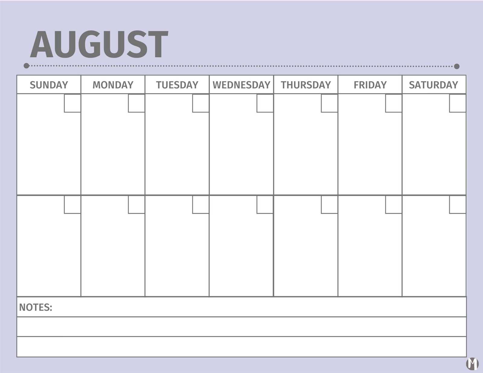 two week calendar template free