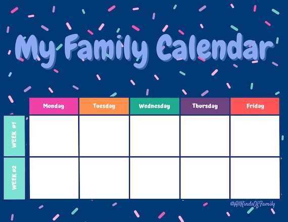 two week calendar template