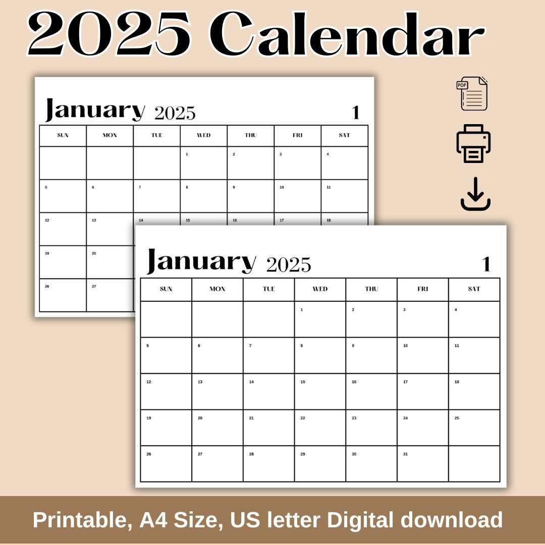 understated calendar template