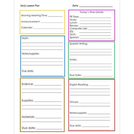 unit plan calendar template