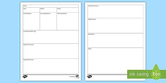 unit plan calendar template