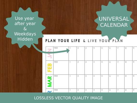 universal calendar template