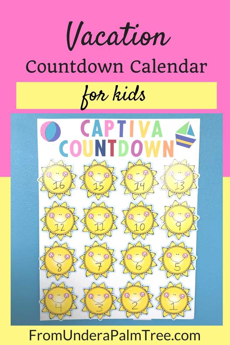 vacation countdown calendar template