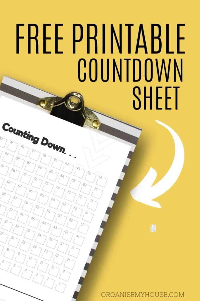 vacation countdown calendar template