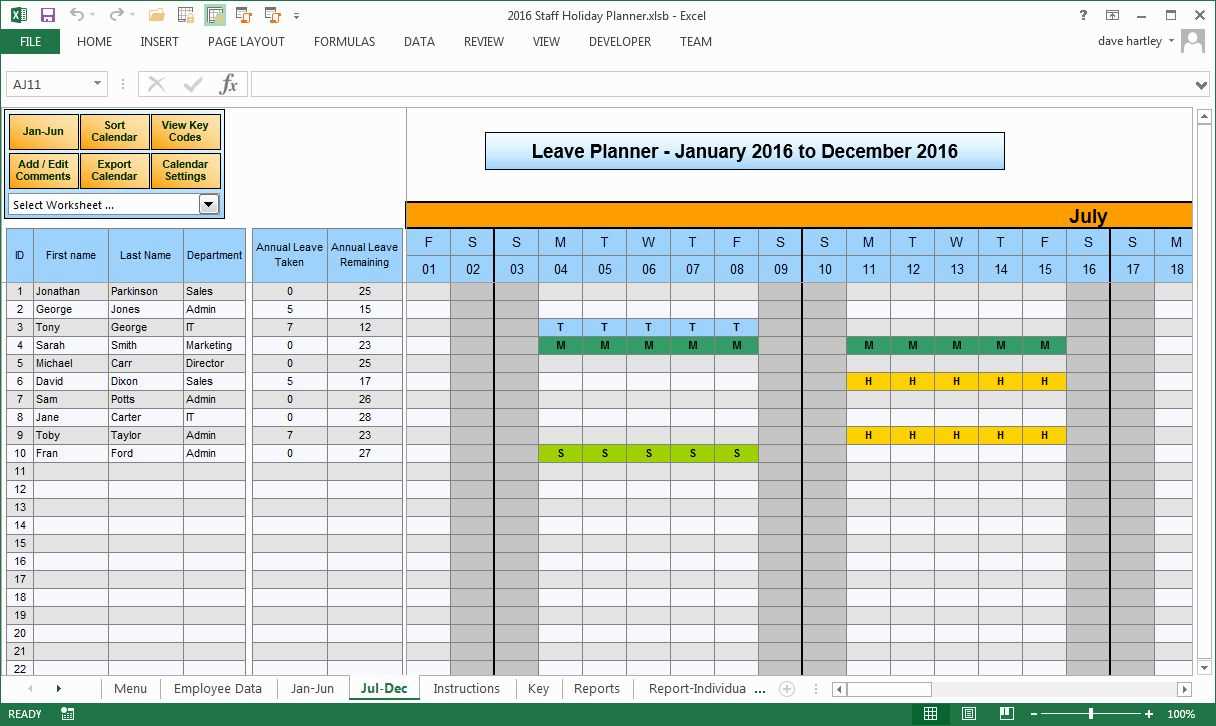 vacation schedule calendar template