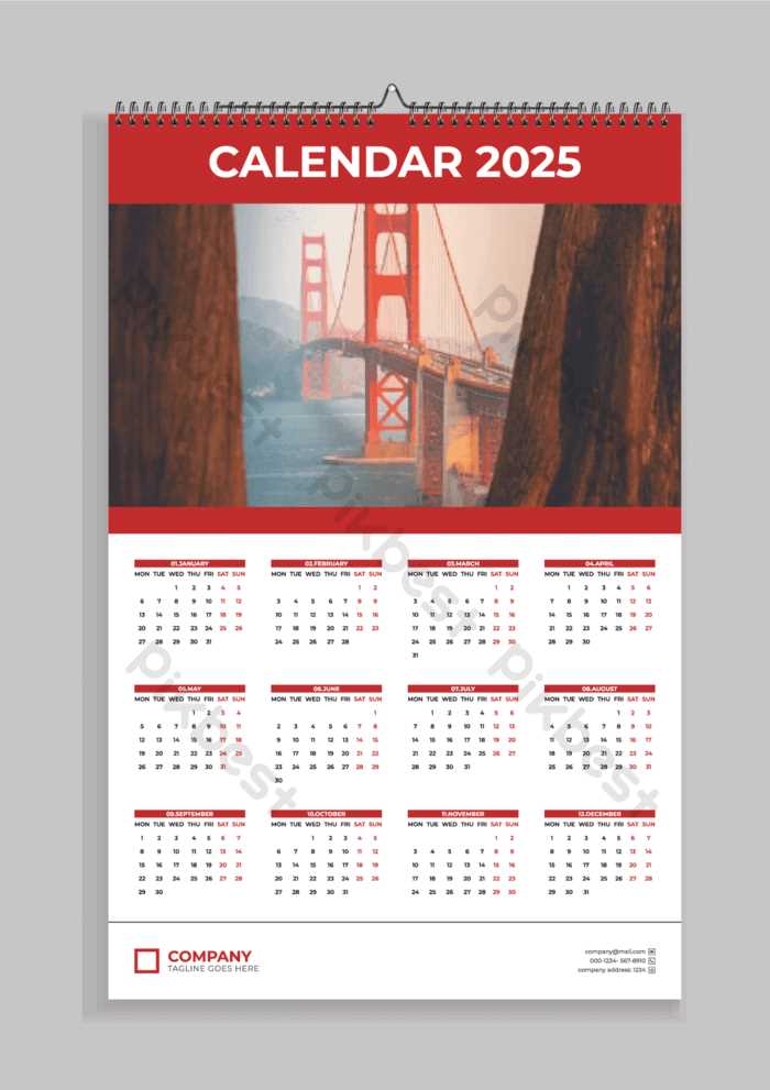 wall calendar 2025 template