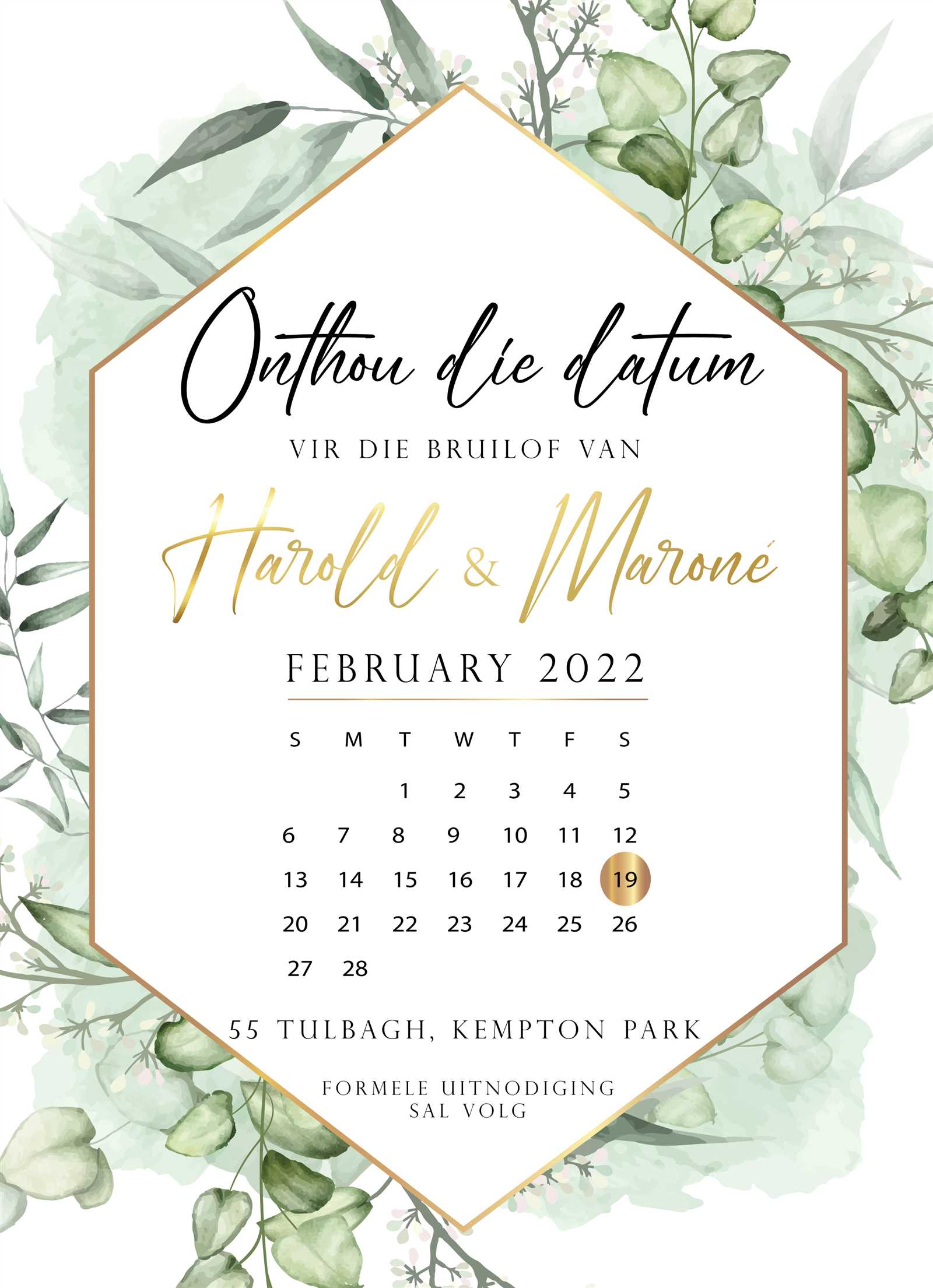 wedding save the date calendar template