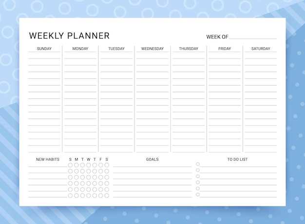 weekly assignment calendar template