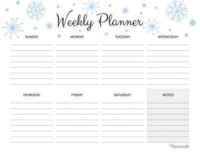 weekly blank calendar template