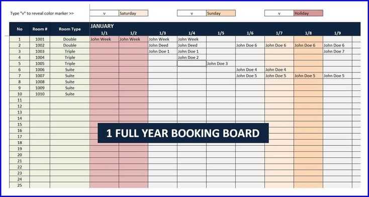 weekly booking calendar template