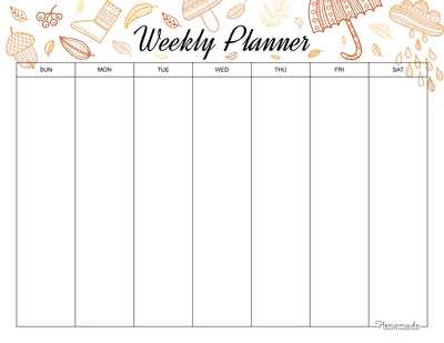 weekly calendar template blank