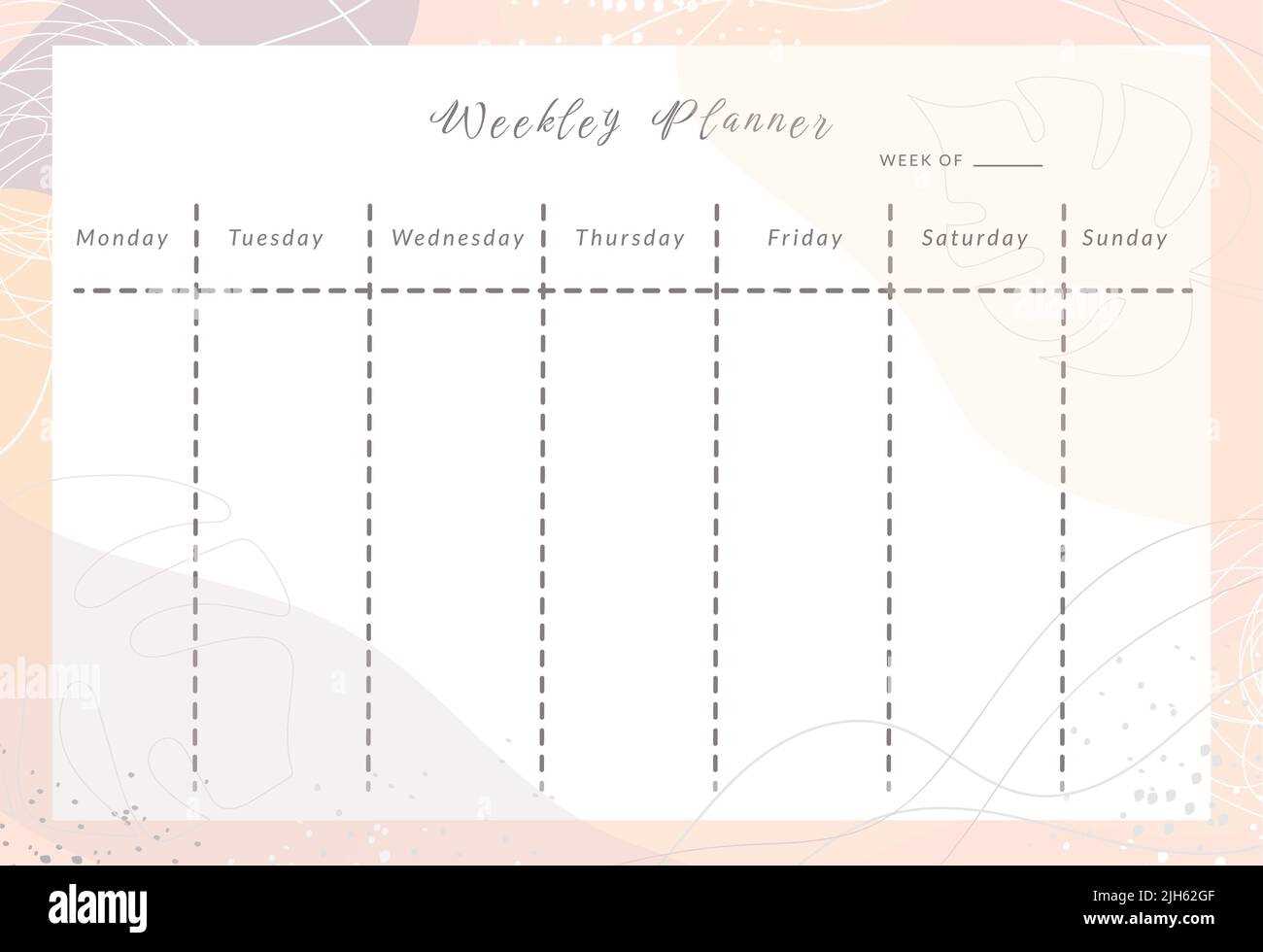 weekly calendar template monday friday