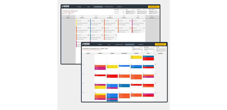 weekly social media calendar template