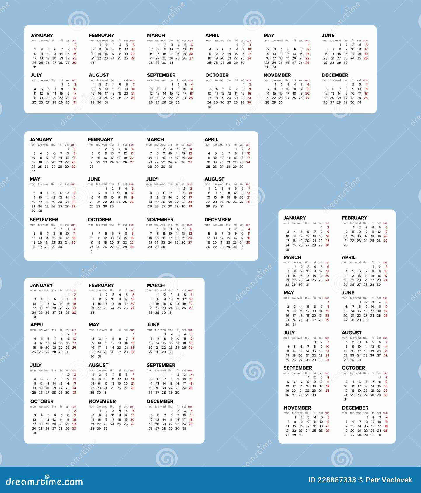 whole year calendar template