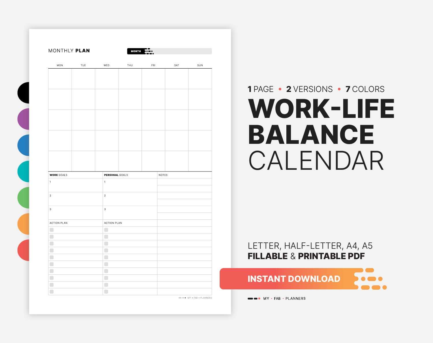 work planning calendar template