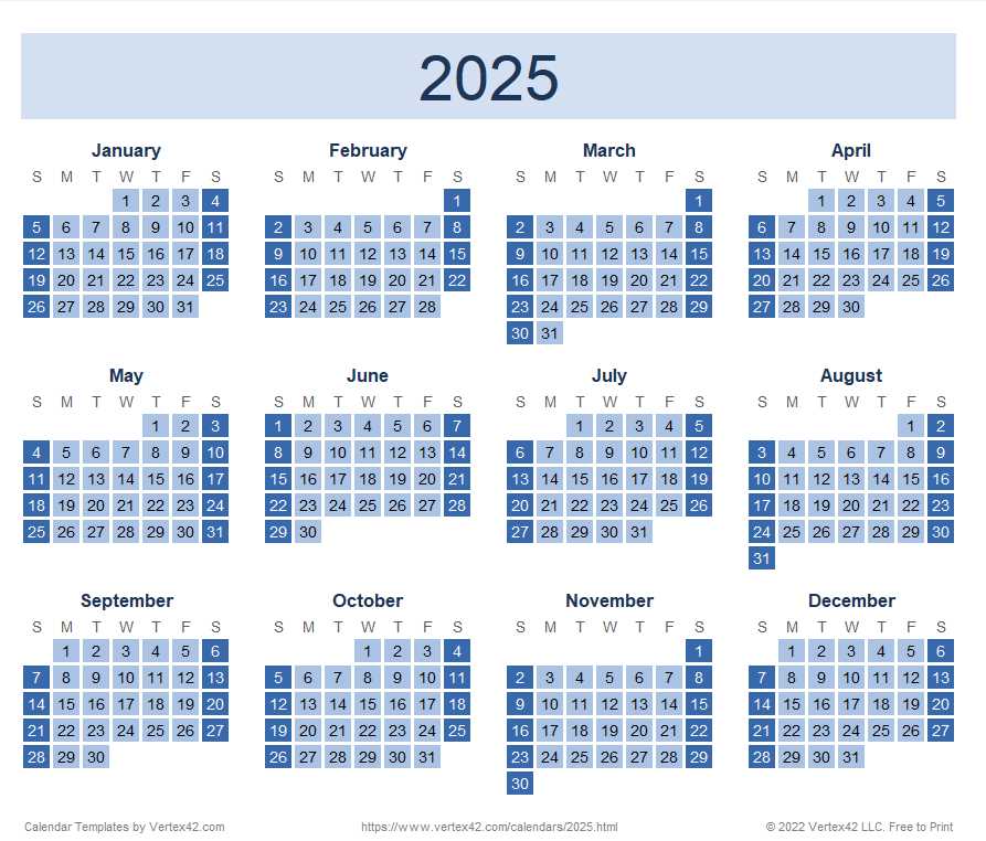 work schedule calendar template 2025