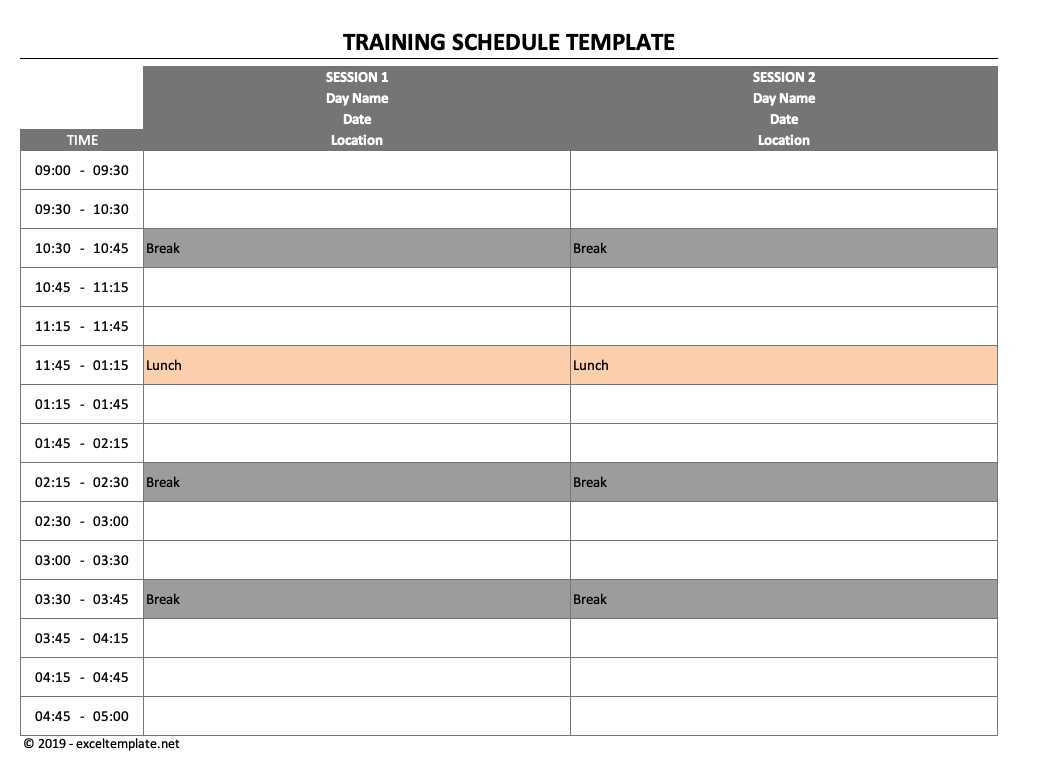 workshop calendar template