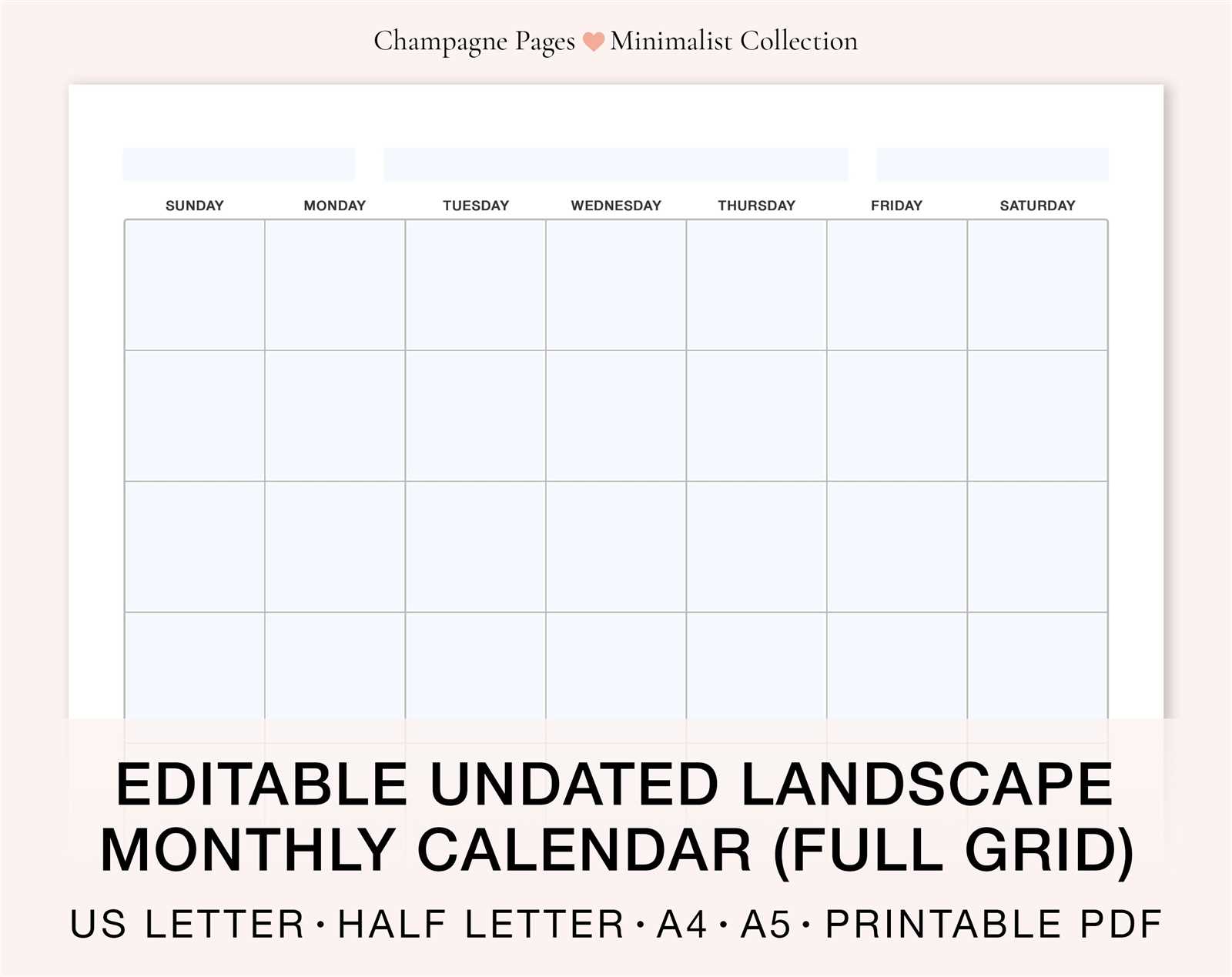 writable calendar template