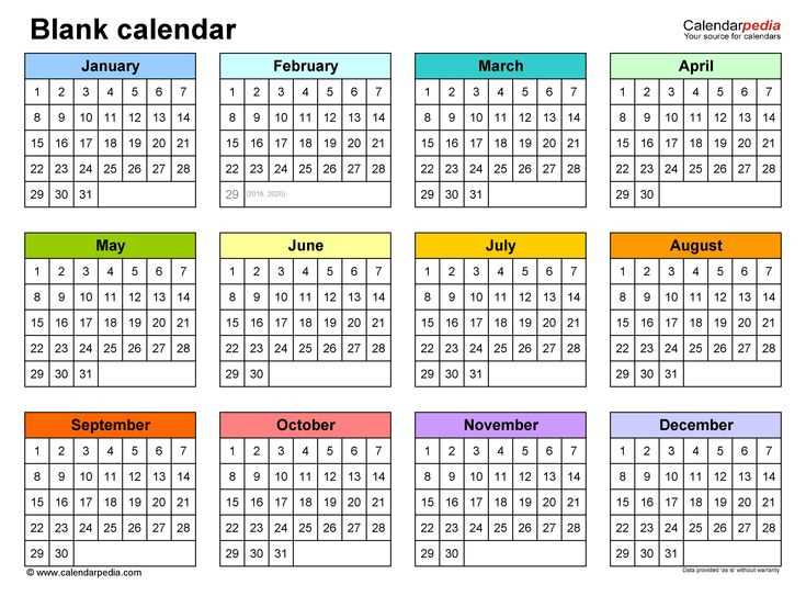 year to view calendar template