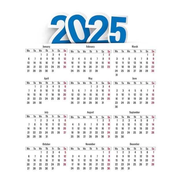 yearly 2025 calendar template