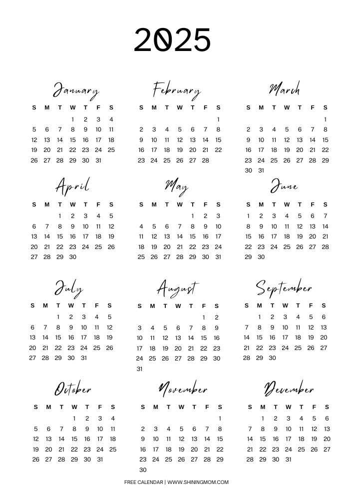 yearly calendar 2026 template