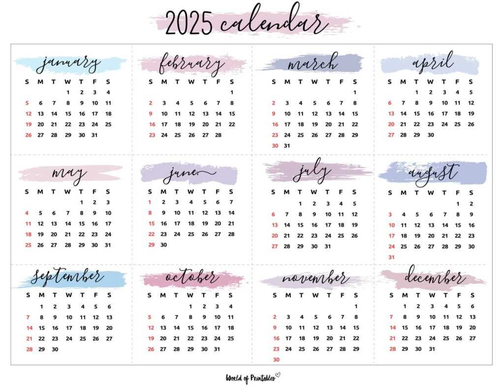 yearly event calendar template 2025