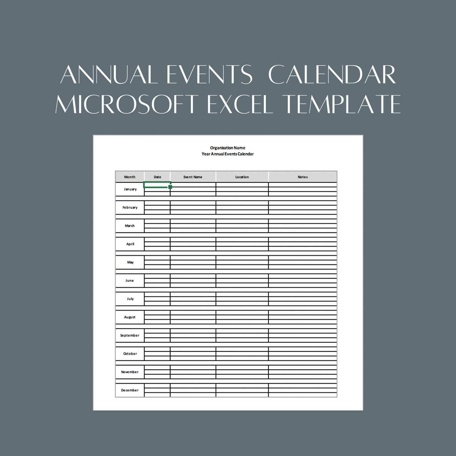 yearly meeting calendar template