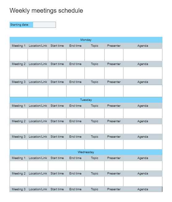 yearly meeting calendar template