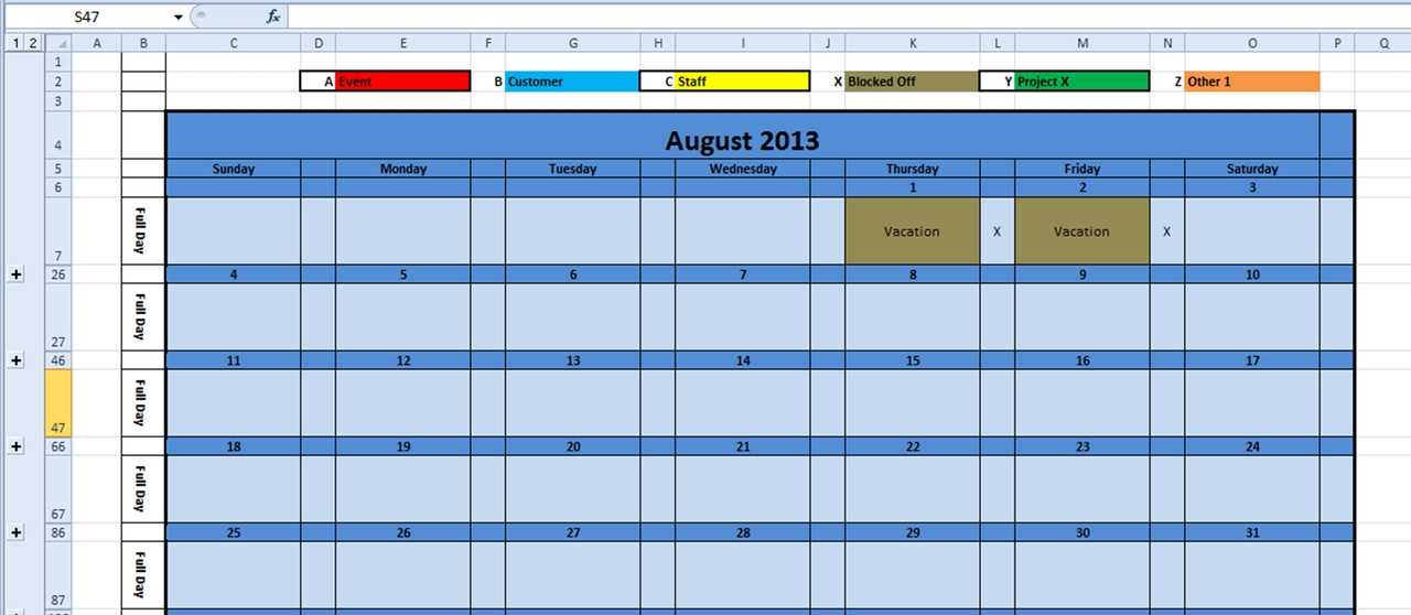 yearly schedule calendar template