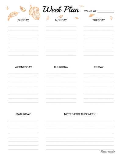 a week at a glance calendar template