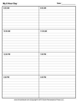 daily calendar planner template