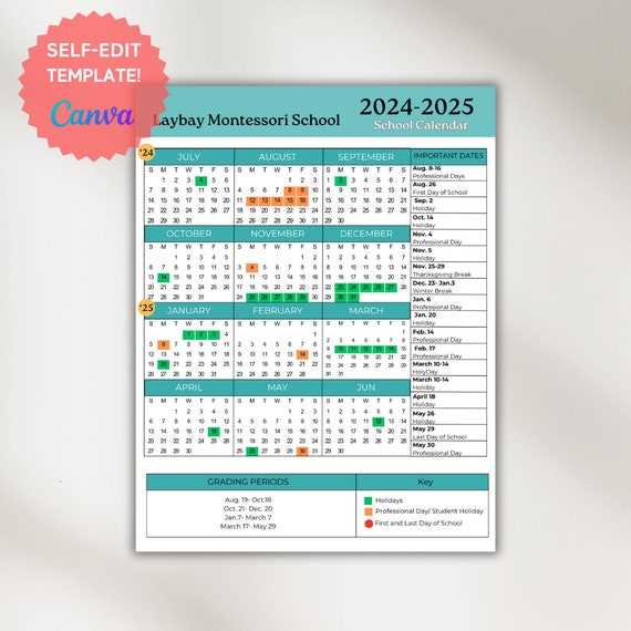 academic calendar 2025 17 template