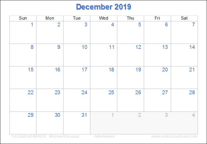 access calendar template