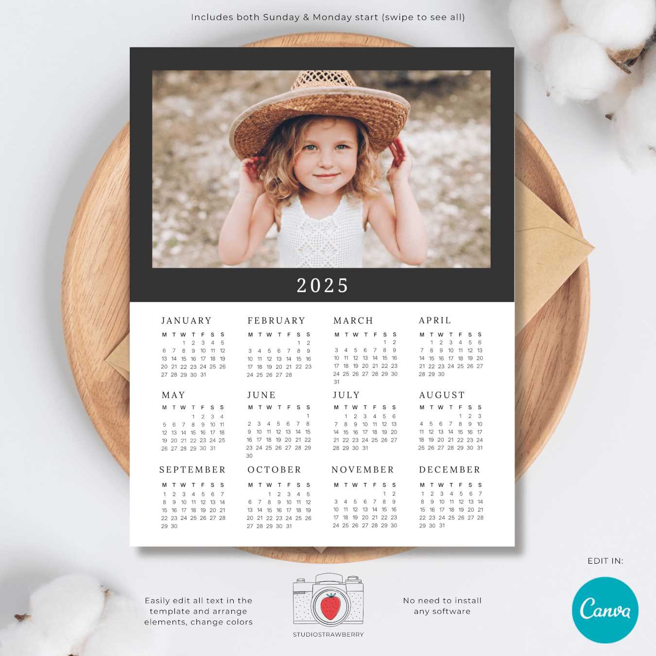 calendar customizable template